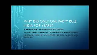 One party Dominance 