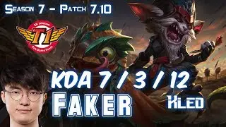 SKT T1 Faker KLED vs FIORA Top - Patch 7.10 KR Ranked