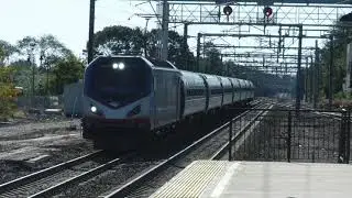 Trainspotting Old Saybrook Ct #3 with the Corridor Clipper, American View, and Lots of Horn Action