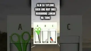 Alin sa tatlong baso ang may mas mraming laman na tubig #quiz #bugtong #travel