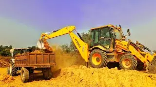 Bull 🐂 JCB Vs Swaraj Tractor Mitti Load 🤯🤬