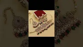 Elegant multi stone necklace set ✨party wear jewellery #shorts #youtubeshorts #shortsviral
