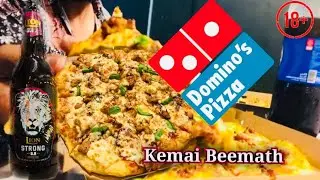 Domino&rsquo;s Pizza & Sri Lankan Beer Mukbang 🍕🍺 | Sinhala Food Review