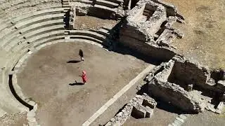DJI/MasterShot recording of the ancient theatre of Karthaia.