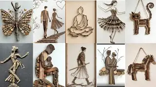 Crazy Art with Wood and Natural Tree Branches: Unique Wall Decor Ideas