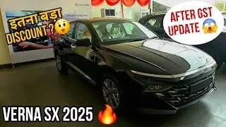 Black Hyundai Verna SX 1.5 Petrol 2025 | Full Review | Features, Price After GST & Discount Offer 🔥