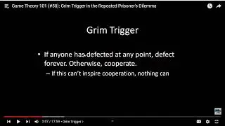 Grim Trigger and Tit For Tat
