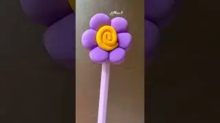 Flower pencil topper using air dry clay #shorts #trending #youtubeshorts #clay