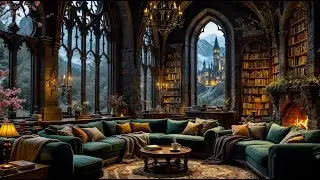 Medieval Library with Fireplace &ndash; Ambience for Reading & Focus