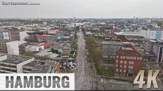 Hamburg, Germany: Hamm, Hammerbrook - Grevenweg, Wendenstra&szlig;e - Vorw&auml;rtsflug - 4K - 0117