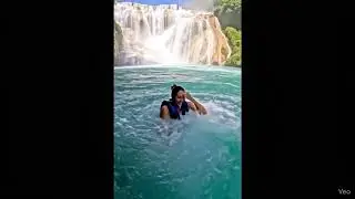 💦 JUMPING INTO PARADISE! 😱 Woman Dives into Secret Turquoise Waterfall!