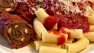 Rouladen-Rinderrouladen-italienische Rinderrouladen in Tomatensauce-Braciole