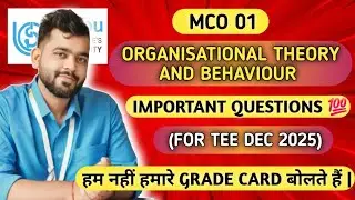 MCO-01 Important Questions TEE Dec 2025 | IGNOU M.Com 🔥 100% Exam Focused |