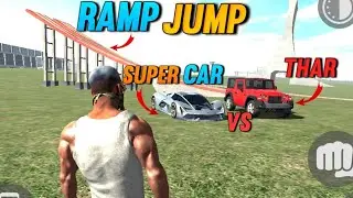 Thar Vs Super Car ⚡ RAMP JUMP ❗#indianbikedriving3d #rampjump #gta @TechnoGamerzOfficial