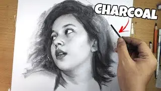 Realistic Portrait Drawing | Sitha Marino | with Charcoal