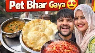 Pet Bhar Gaya 😍 | Desi Chole Bhature & Gajar Ka Halwa | Village Food Vlog
