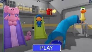 POCOYO WATERPARK! PRISON RUN BARRY! #roblox #obby