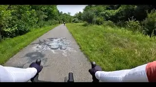 Bike ride on Panhandle Trail: east from Bertha Rd trail head, to Burgettstown trail head