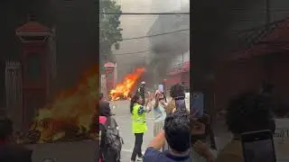 Gen z protest (singha durbar is burning 😢😢) #protest  #nepal ##curroption #peaceful #burning