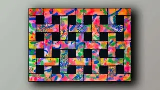 Intuitive abstract painting with trippy 3D effekt / Spray paint and maskingtape / BARS by Scusy Arts