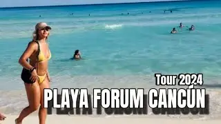 La mejor Playa publica de Cancun 2024, playa FORUM (gaviota azul)