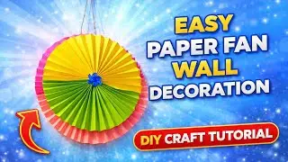 DIY Flower Fan Craft 🌸 | Easy Paper Wall Decoration