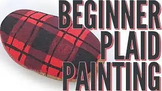 How to Paint Plaid with Acrylics BEGINNER tutorial || Rock Painting 101