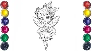 Cute Fairy Drawing for Kids, Painting & Coloring for Kids | Let's Draw Together