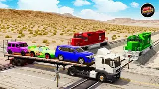 Flatbed Truck Mcqueen | Transportation with Truck - Pothole vs Car #17 - BeamNG.Drive