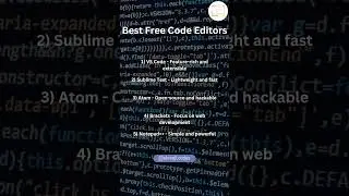 Best Free Code Editors Editors #programming #coding #developer #webdevelopment #github #git #itjobs