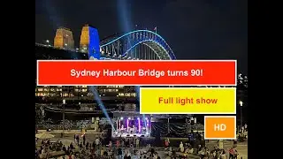 Sydney Harbour Bridge turns 90! Full light show display - HD #sydney