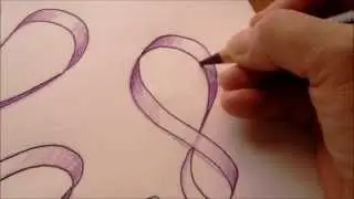 How to draw a ribbon with two pencils