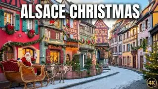 Christmas in Alsace 🇫🇷 | Colmar, Eguisheim & Soultz-Haut-Rhin | 4K Walking Tour