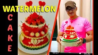 How to Cut Fresh Watermelon Cake style.