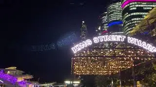 Vivid Sydney 2022 - walking from Darling Harbour toward Barangaroo ferry stop