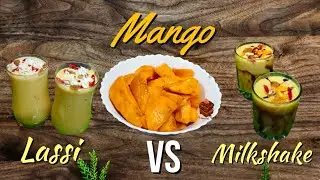 Mango Lassi VS Mango Milkshake😍Tasty summer drinks😌 who will win?😜