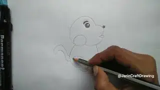 How To Draw A Cute Dog From Number 6| Easy Cute Dog Drawing Step By Step| @JarinCraftDrawing