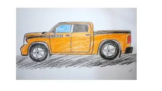 How I Draw a RAM 1500 | Satisfying Truck Sketch