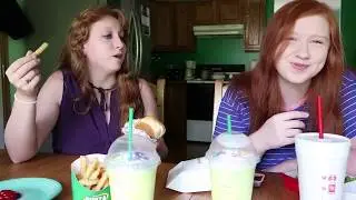 MUKBANG! Tie-Dye Frappuccino + Chick-fil-a & Runza