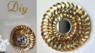 Diy Metallic Gold Wall Mirror Decor| Chinese Money Plant Leaves Shape inspired!