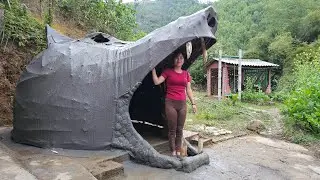 Build a bear-shaped shelter - Simple life in a shelter tent