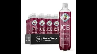 Black Cherry Sparkling Water Sugar Flavored Water with Vitamins Antioxidants Low Calorie Beverage