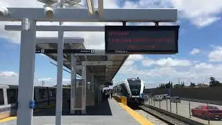 BART: eBART train arrives at Transfer Platform