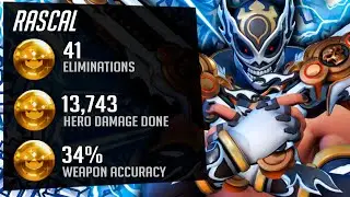 Rascal Pro Korean Reaper and Tracer gameplay! 41 elims! [ Overwatch Season 34 Top 500 ]