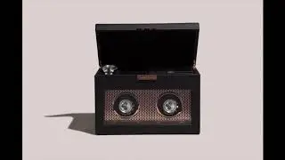 W Safes Axis FLASH SALE Wolf 1834 - Axis - 2 Piece Desktop Double Watch Winder -Black & Copper