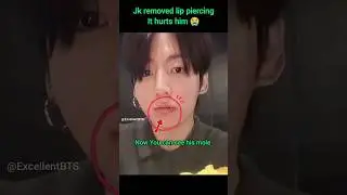 Jk removed his lip piercing because it hurts him 😭