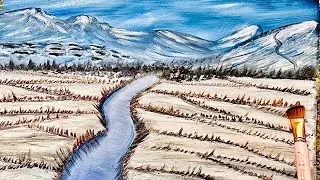Silent witar valley  snow landscape painting