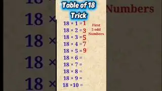 📚Trick to Learn Table of 18/#multiplication of 18/Maths #tables#shortsfeed#shorts #phada#ytshorts