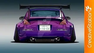 Nissan Fairlady 350Z - Vector speed art (#Photoshop) | CreativeStation