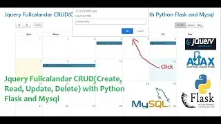 Jquery Fullcalandar CRUD(Create, Read, Update, Delete) with Python Flask Jquery Ajax and Mysql